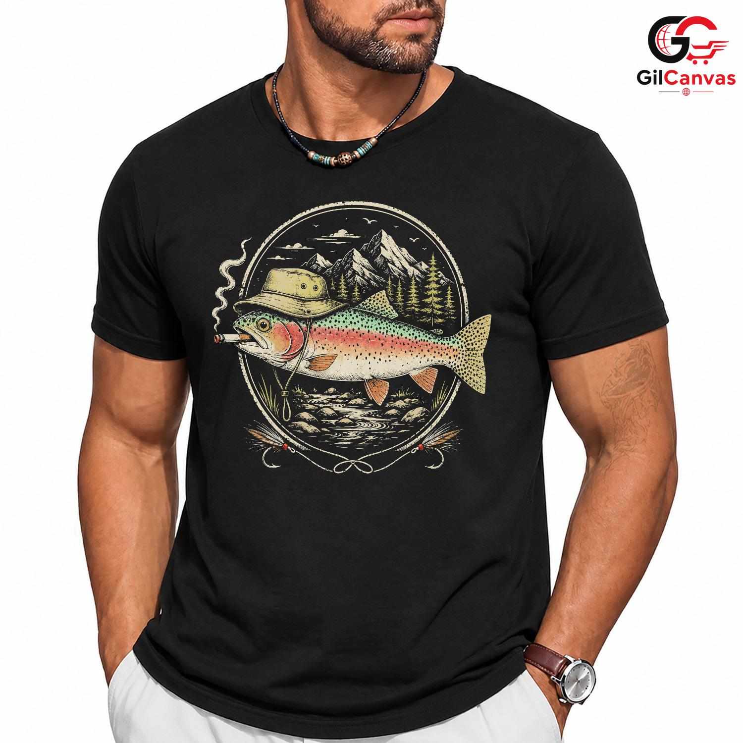 Cool Trout Fishing T-Shirt For Outdoor Enthusiast Angler Unisex Apparel Tee