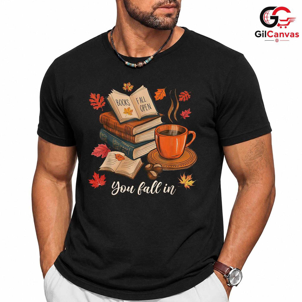 Cozy Fall Reading T-Shirt Unisex Autumn Book Lover Enthusiast Perfect Gift