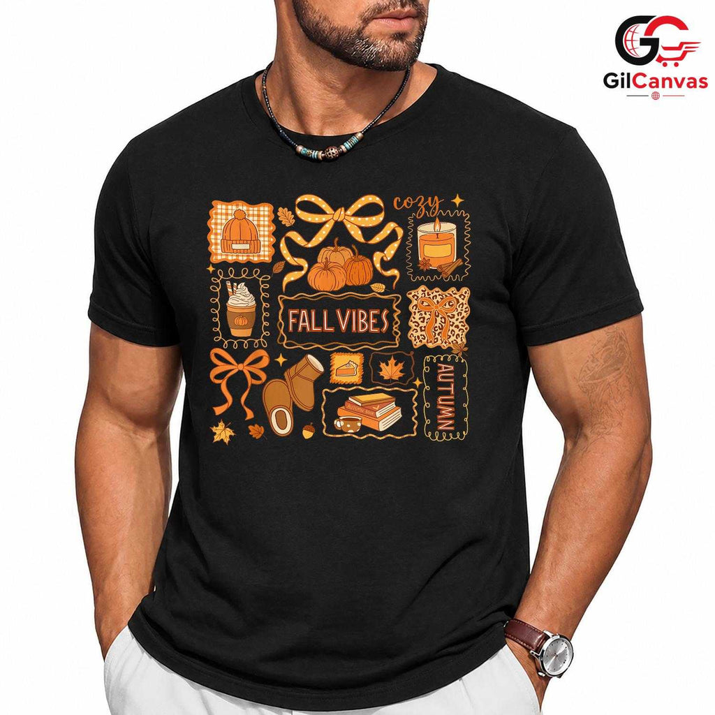 Cozy Fall Vibes Autumn Shirt Unisex Celebration Gift Idea For All Ages Friends