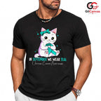 Cute Cat Ovarian Cancer Shirt Unisex September Awareness Ribbon Gift For All