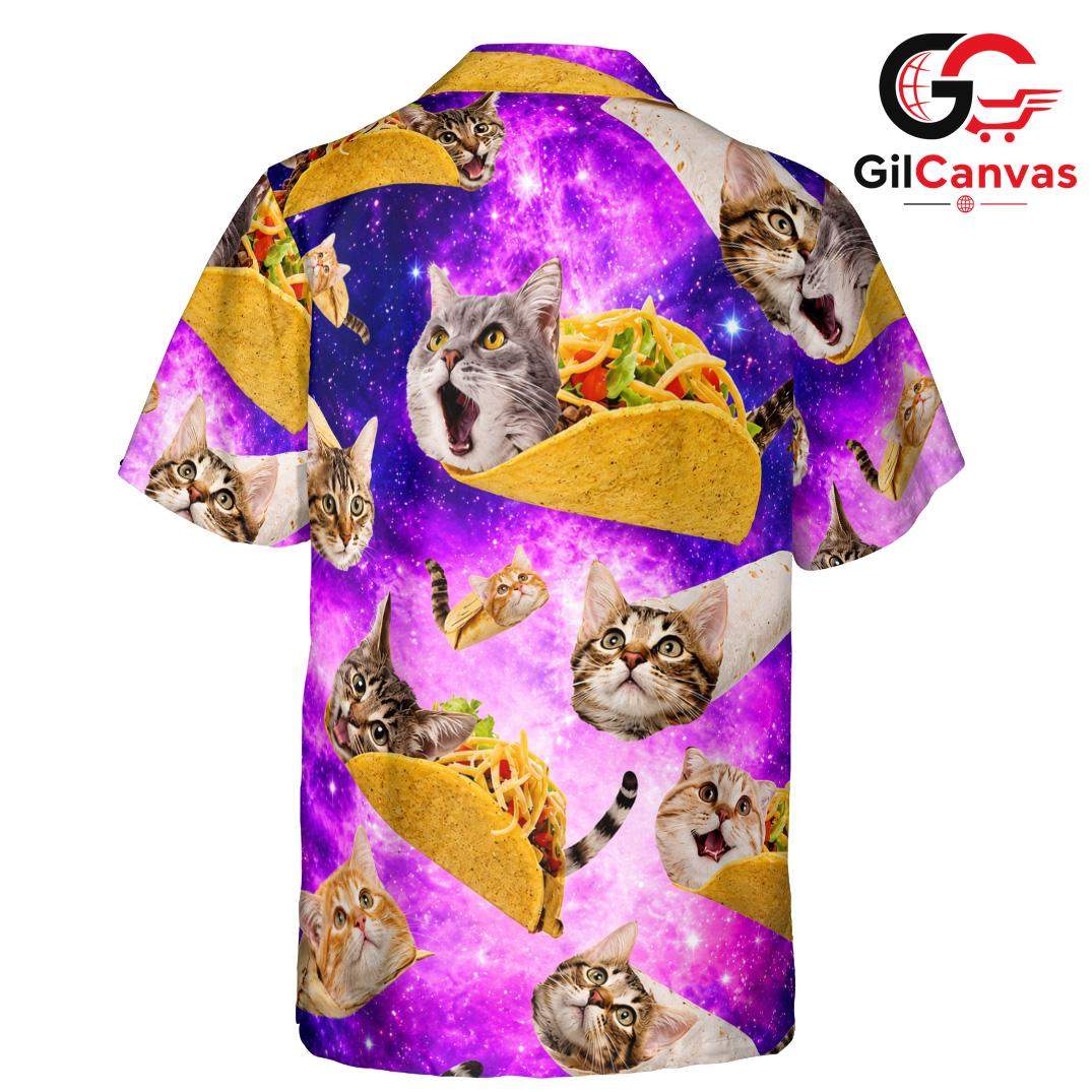 Cute Cat Taco Hawaiian Shirt, Fun Unisex Print for Summer Beach Parties