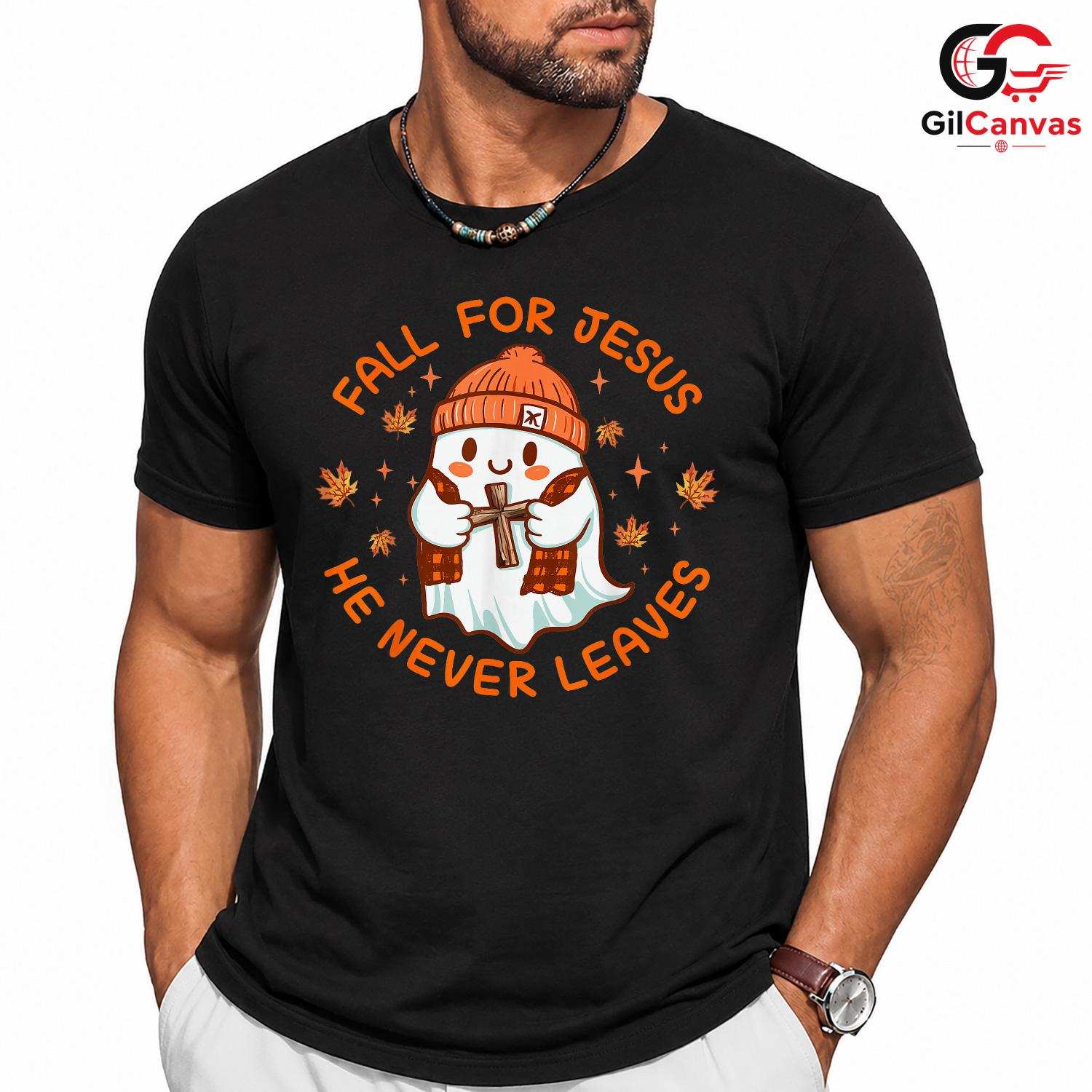 Cute Ghost Jesus Lover T-Shirt Unisex Fun Spooky Fall Christian Gift For Women
