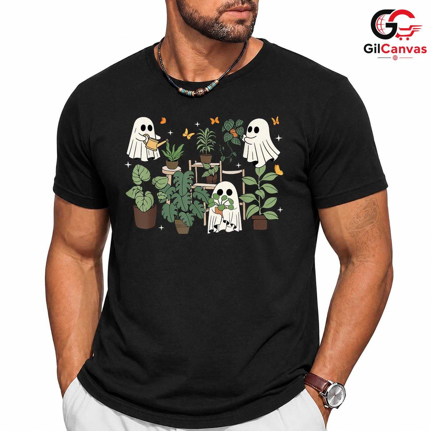 Cute Ghost Plant Lover Tee Shirt Unisex Spooky Botanical Gardening Gift Idea