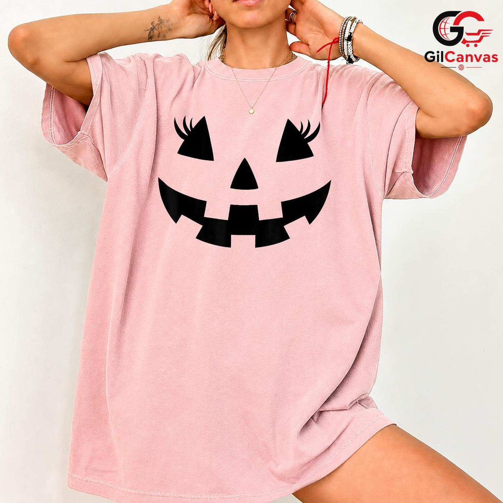 Cute Pumpkin Face Halloween T-Shirt Unisex Spooky Fall Celebration Gift Kids