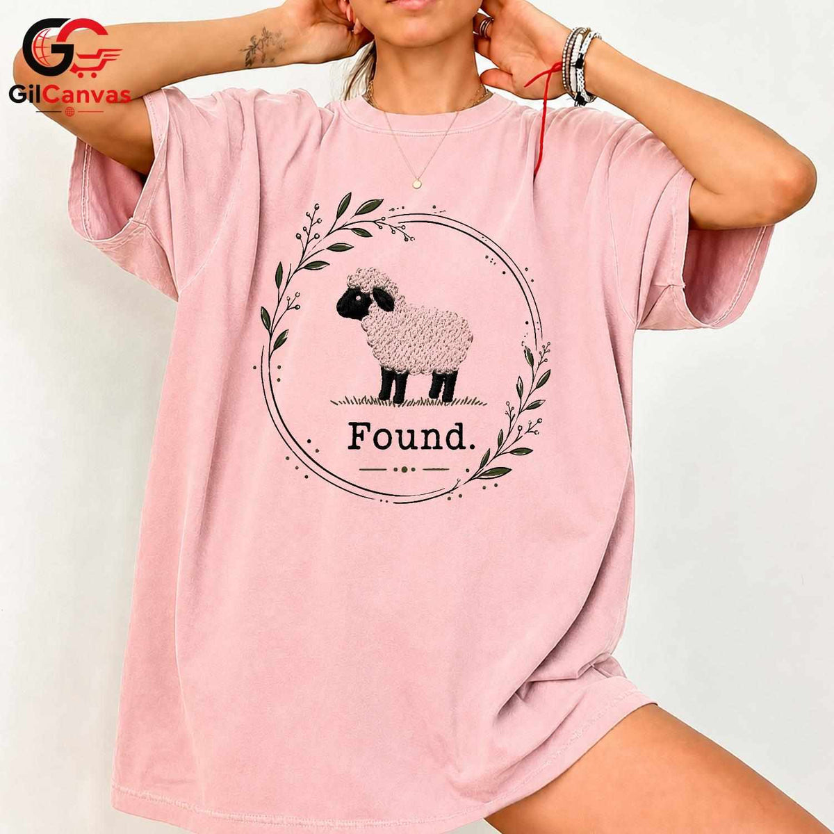 Cute Sheep Found T-Shirt Spring Celebration Custom Unisex Graphic Tee Gift