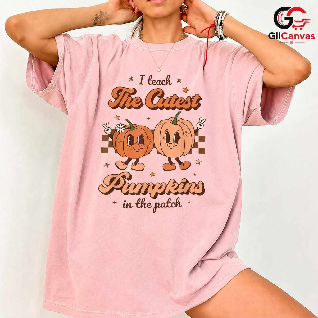 Cutest Pumpkins Patch T-Shirt Unisex Retro Groovy Autumn Teacher Fall Gift