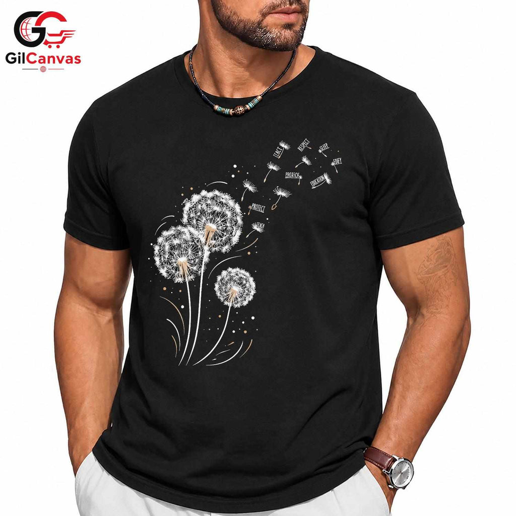 Dandelion Graphic T-Shirt Motivational Custom Design Inspirational Women Gift