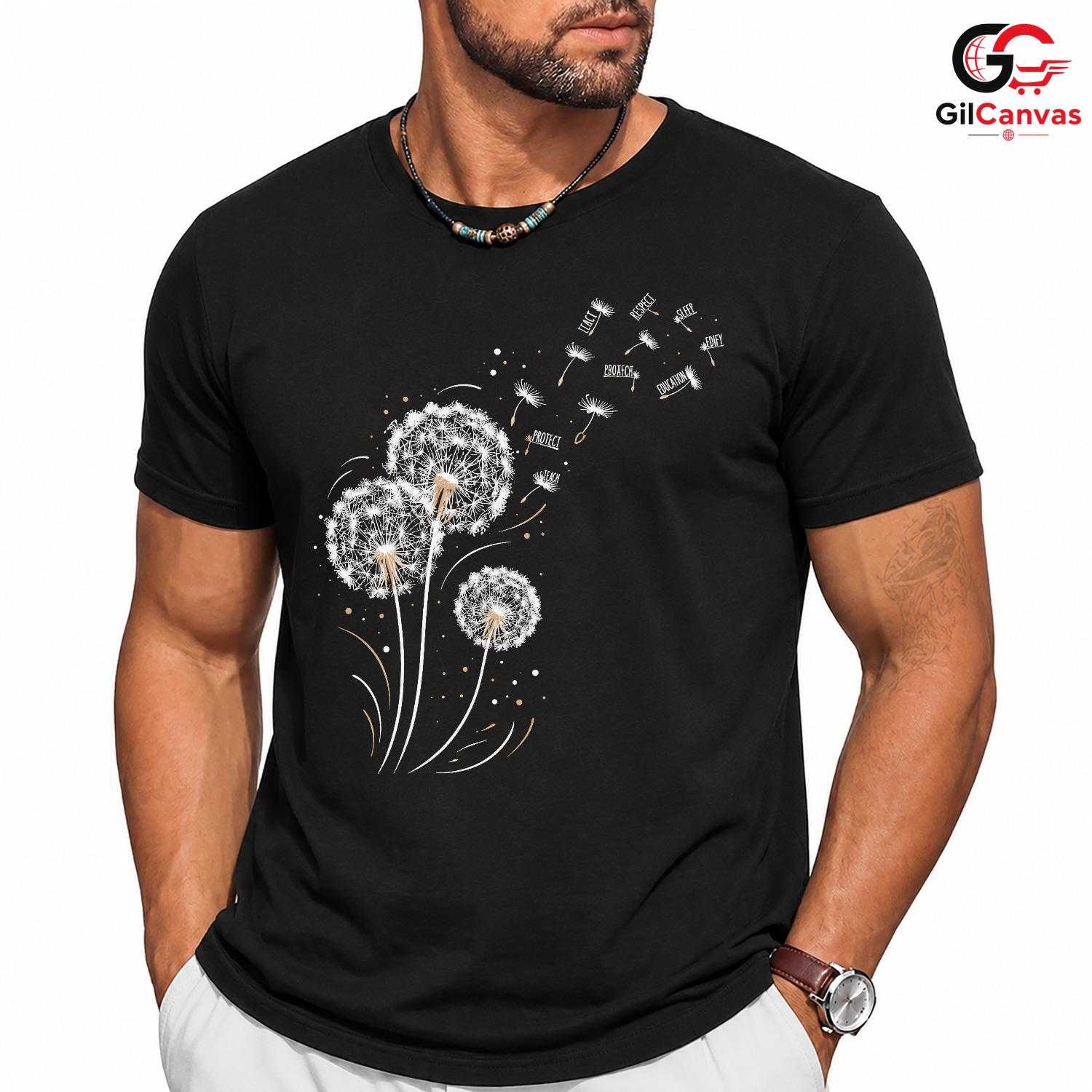 Dandelion Graphic T-Shirt Motivational Custom Design Inspirational Women Gift