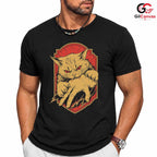 Dark Gothic Angry Cat T-Shirt Feline Attack Halloween Unisex Pet Graphic Apparel