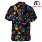 Dinosaur Tropical Hawaiian Tee, Fun Unisex Vacation Apparel Summer Outings