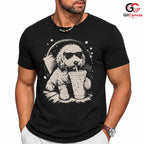 Dog Drinking Smoothie T-Shirt Summer Pet Lover Humor Unisex Graphic Apparel