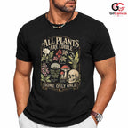 Edible Once Plant Skull T-Shirt Dark Humor Botanical Unisex Halloween Apparel