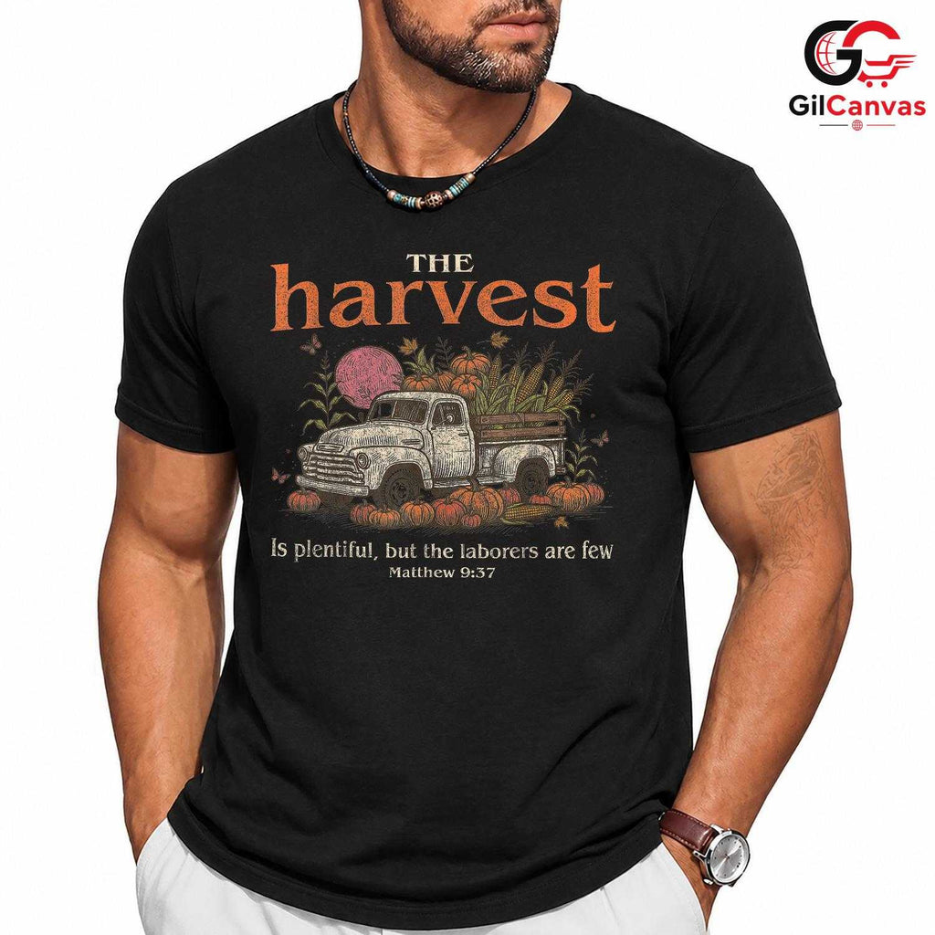 Faith Harvest Truck T-Shirt Unisex Vintage Pumpkin Thanksgiving Autumn Gift