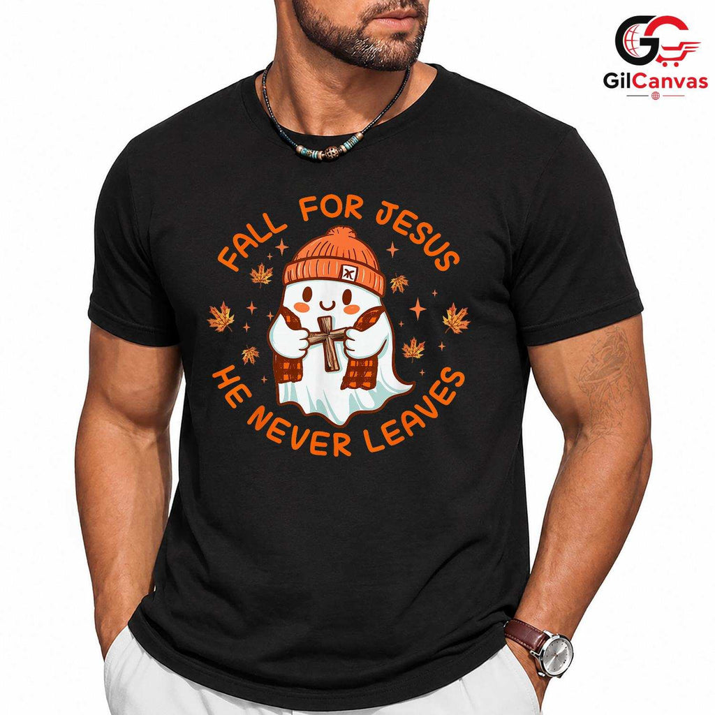 Fall For Jesus Ghost Fall Tee Unisex Cute Halloween Christian Gift For All
