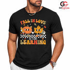 Fall In Love With Learning Tee Unisex Cute Pumpkin Leaf Gift For Kids Youth