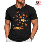 Fall Leaves Autumn Nature Tee Unisex Cozy Celebration Gift For Nature Lover