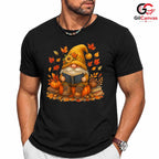 Fall Reading Gnome T-Shirt Unisex Cute Autumn Book Lover Enthusiast Gift