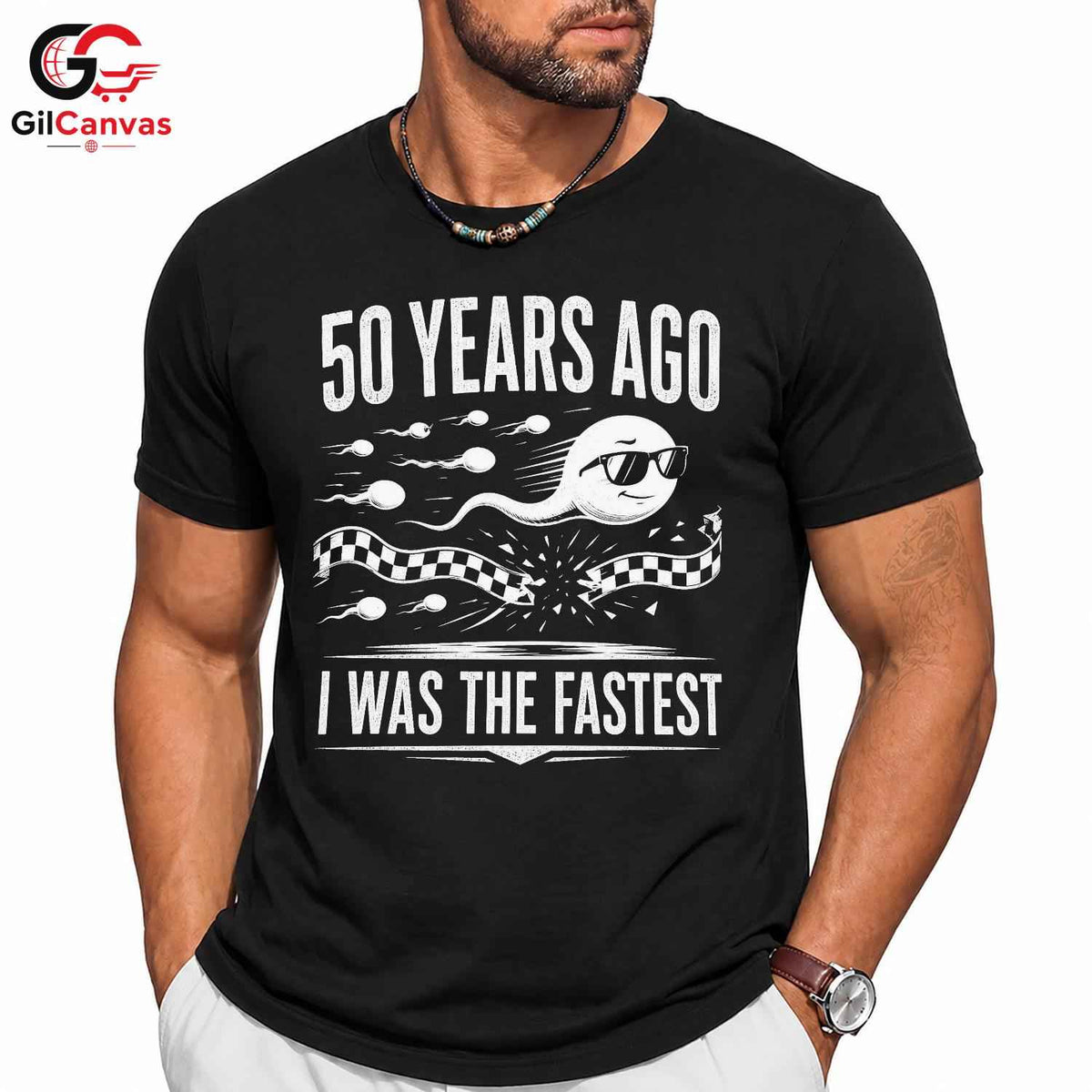 Fastest Sperm Funny T-Shirt 50 Years Ago Fun Gift For Men And Women Graphic