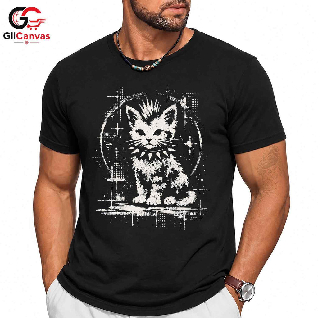Festive Cute Cat T-Shirt Men Women Animal Lover Festival Casual Apparel Graphic