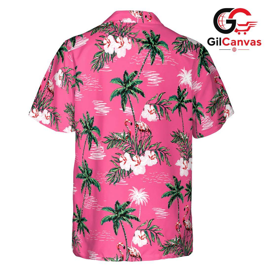 Flamingo Hawaiian Shirt for Women, Stylish Tropical Fun Summer Gatherings