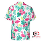 Flamingo Print Hawaiian Shirt For Unisex Summer Vacation Tropical Floral Vibe