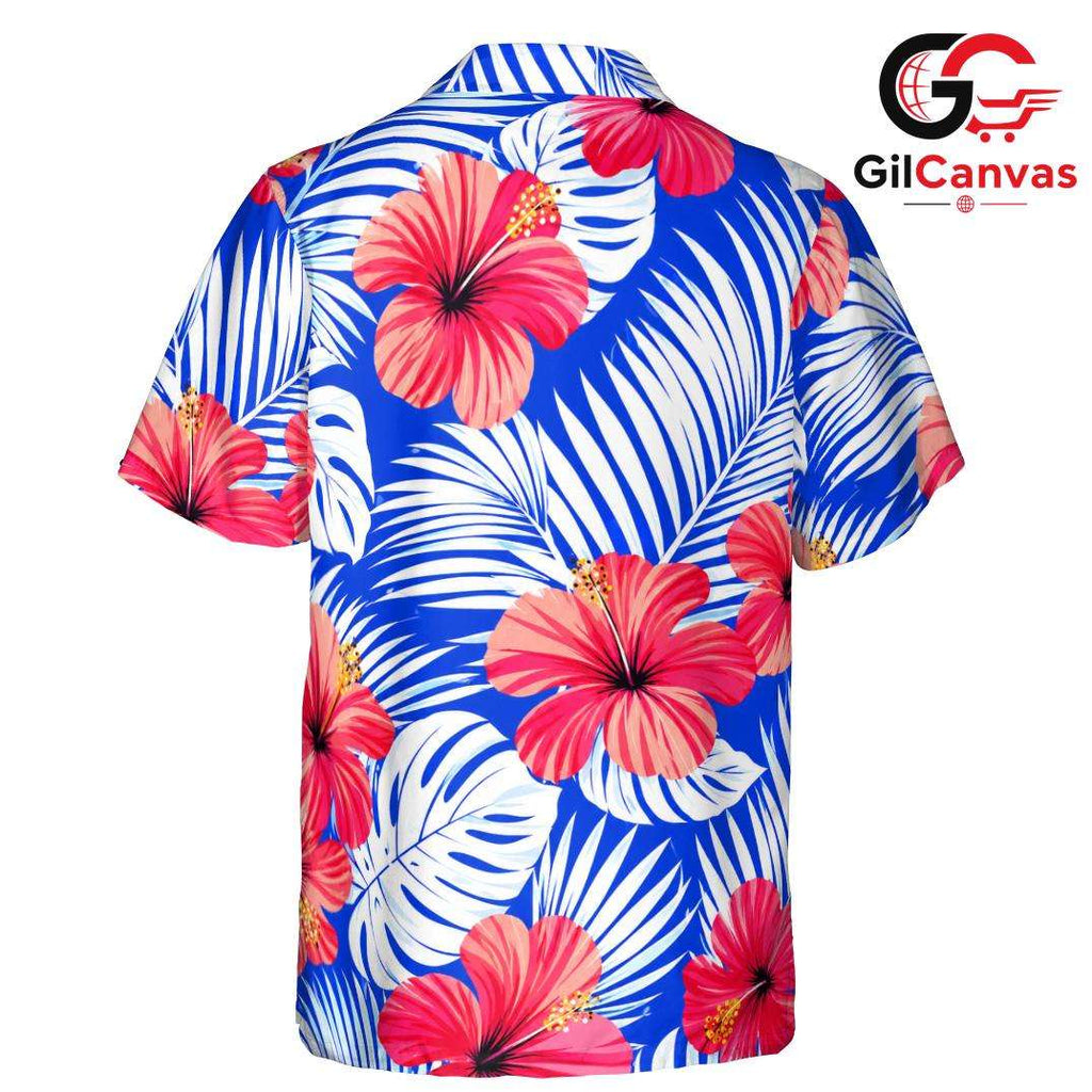 Floral Pattern Hawaiian Shirt, Casual Beach Attire Men Summer Vacations
