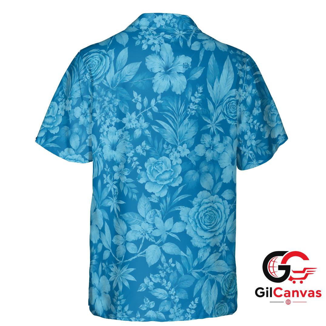 Floral Print Tee Hawaiian Shirt Beach Vacation Outing Men Tropical Styles