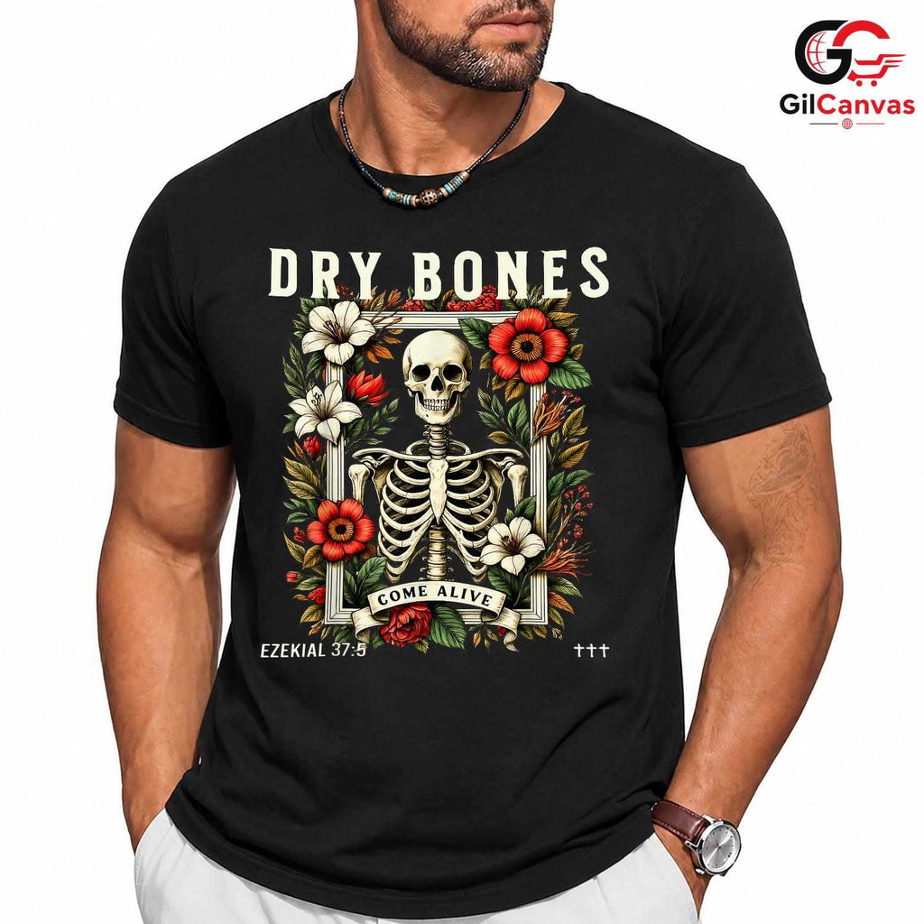 Floral Skeleton Fall Tee Shirt Unisex Spooky Halloween Event Gift For Adults