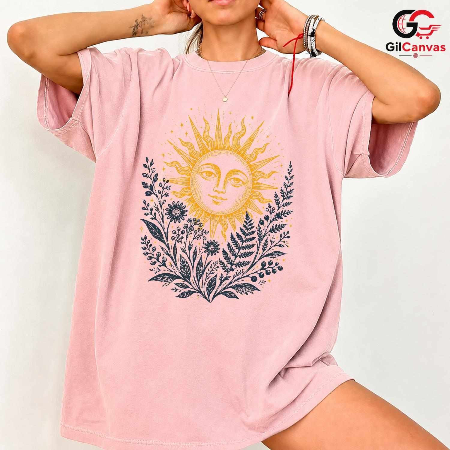 Floral Sunshine Graphic T-Shirt Summer Nature Lover Unisex Casual Apparel
