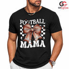 Football Mama Game Day T-Shirt Unisex Cute Retro Checkered Sports Fan Gift