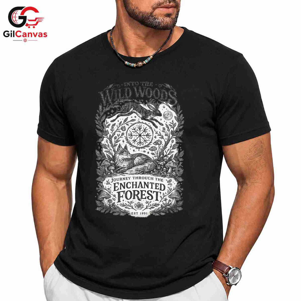 Forest Animal T-Shirt Men Women Outdoor Enthusiast Nature Graphic Apparel Tee