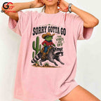 Frog Cowboy Raccoon T-Shirt Humorous Animal Graphic Perfect Unisex Gift Tee