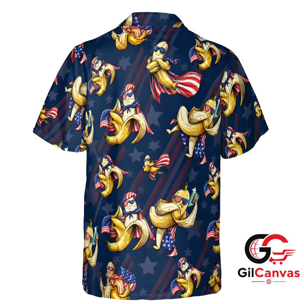 Fun Banana Tee Hawaiian Shirt For Independence Day Unisex July 4th Apparel