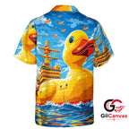Fun Duck Print Hawaiian Shirt Perfect For Men Summer Beach Lovers Casual Wear