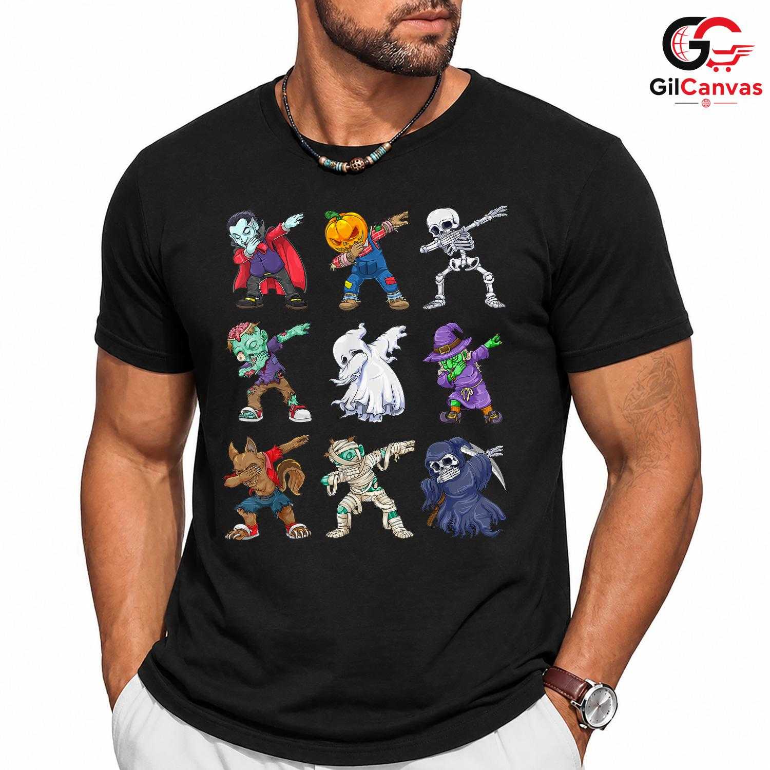 Fun Spooky Monster Fall T-Shirt Unisex Cute Halloween Party Gift Kids Adults