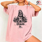 Funny Beaver Dam Pun T-Shirt Sarcastic Grumpy Wildlife Unisex Humor Graphic Tee