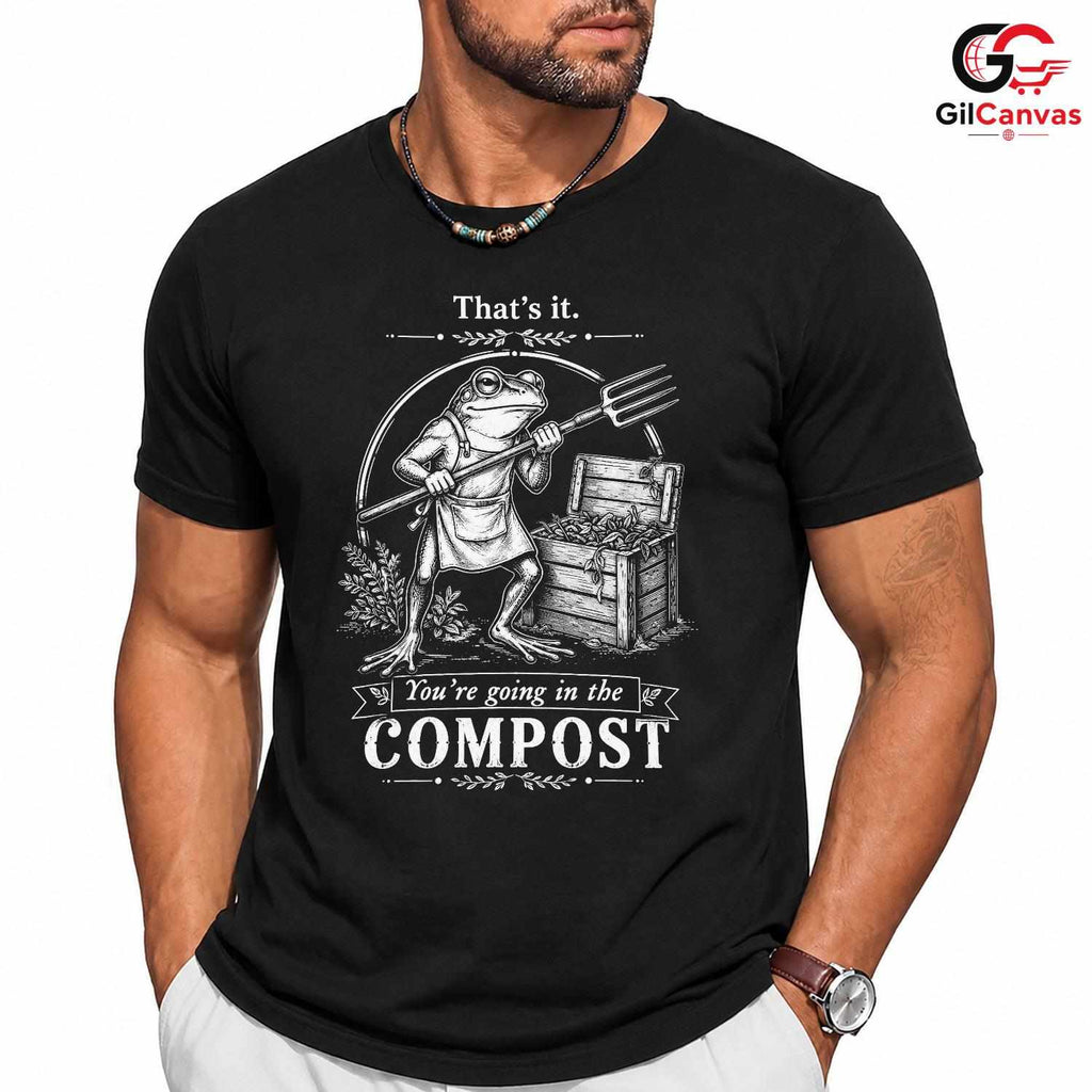 Funny Eco Compost Frog T-Shirt Unisex Gardening Lover Humorous Botanical Graphic