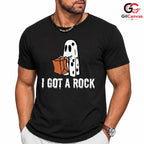 Funny Ghost Rock Hand Tee Shirt Unisex Spooky Halloween Party Gift Kids Adults