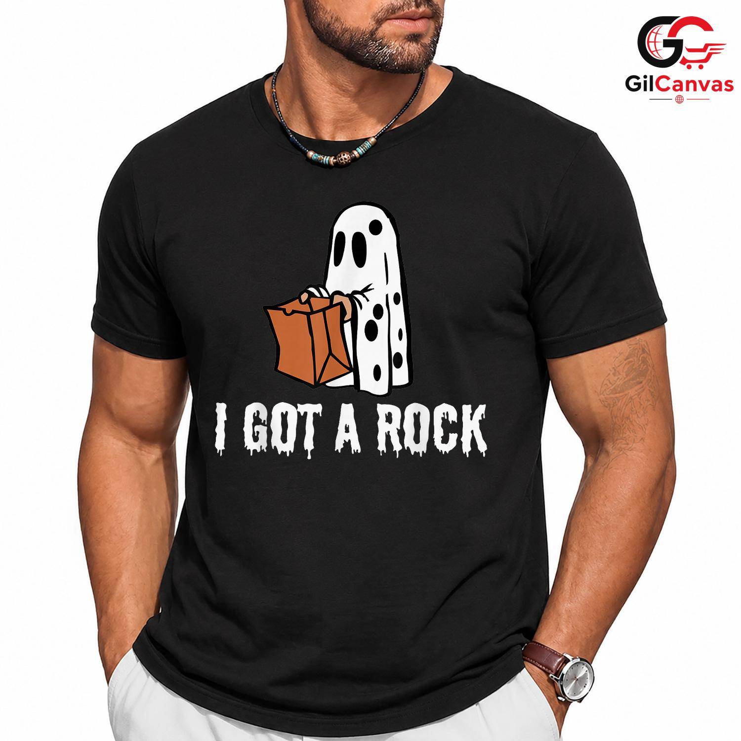 Funny Ghost Rock Hand Tee Shirt Unisex Spooky Halloween Party Gift Kids Adults
