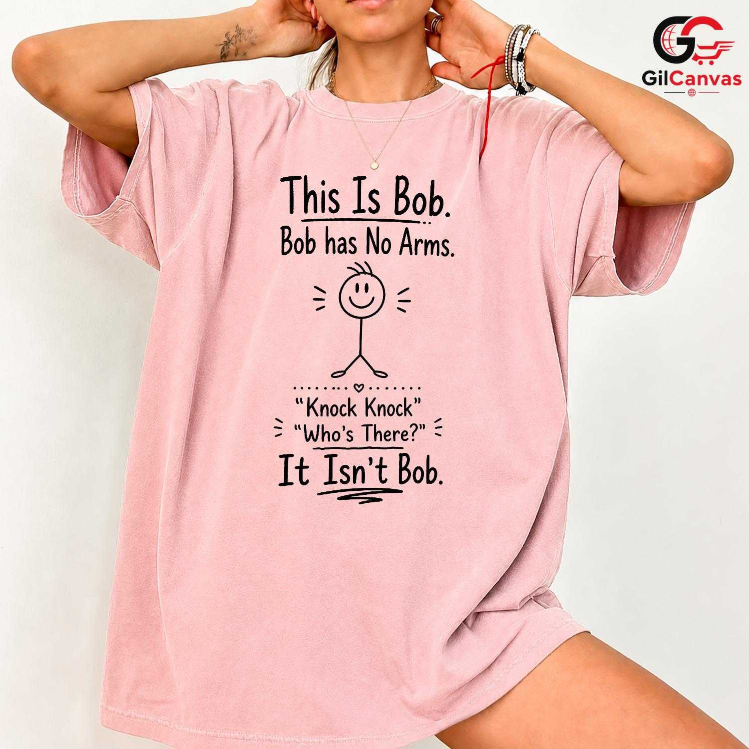 Funny Knock Knock Joke T-Shirt Stick Figure Humor Gag Unisex Graphic Apparel Tee
