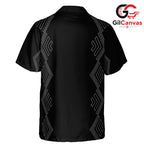 Geometric Black White Aloha Shirt, Abstract Mens Apparel Holiday Summer Vacation