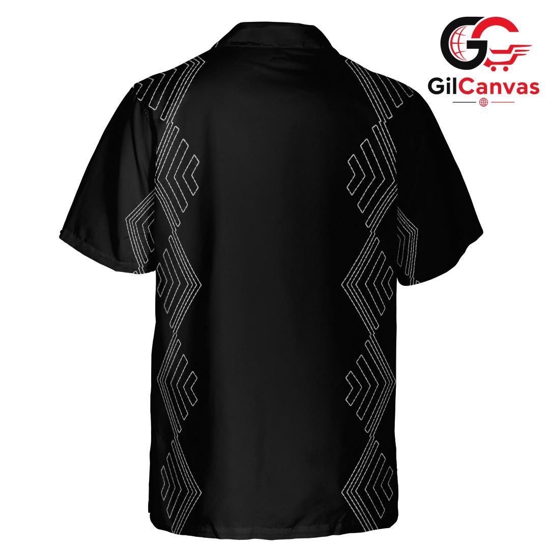 Geometric Black White Aloha Shirt, Abstract Mens Apparel Holiday Summer Vacation