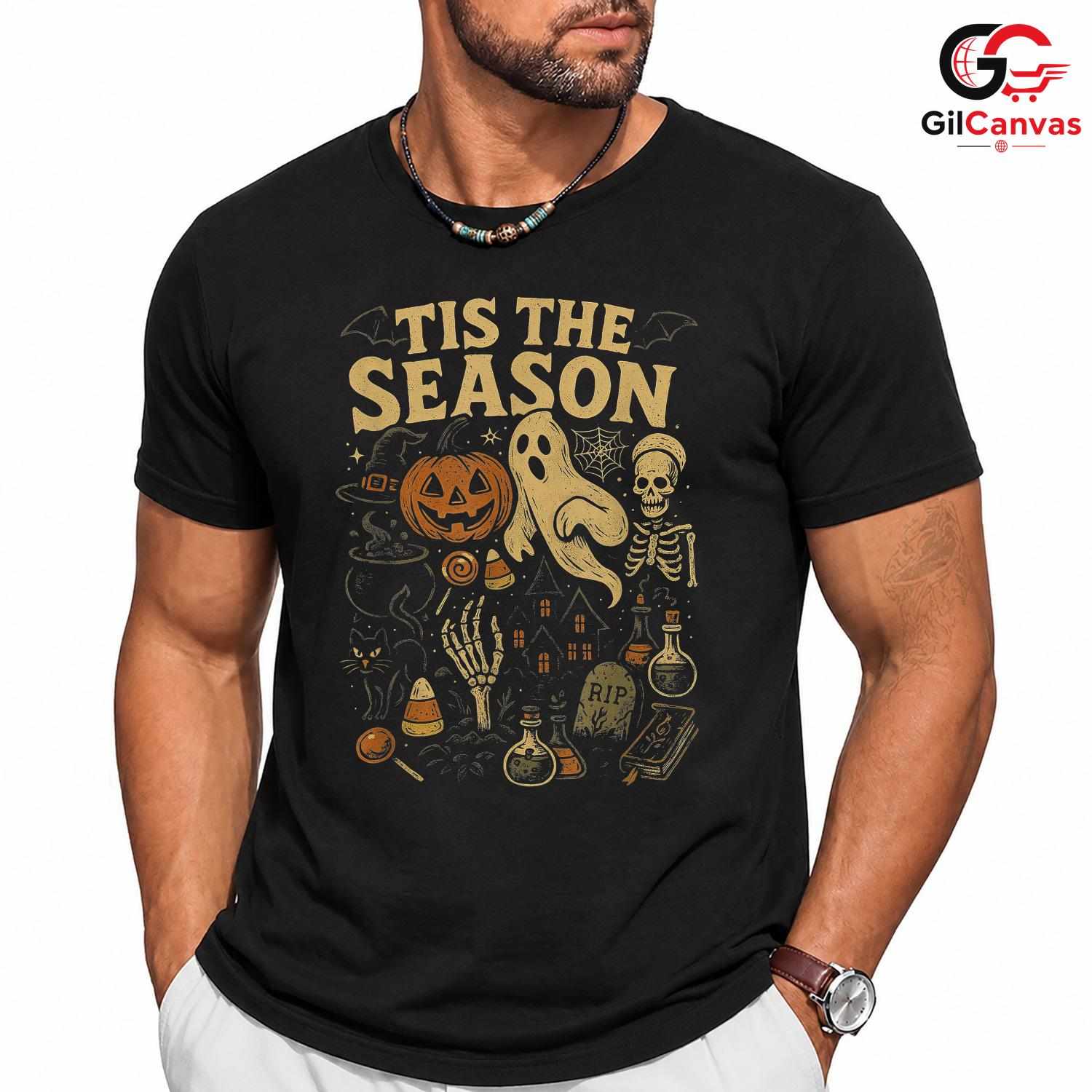 Ghosts Pumpkins Spooky Tee Shirt Unisex Fun Halloween Gift Idea For Adults