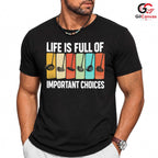 Golf Life Choices Tee Gift Vintage Fathers Day Unisex Golfer Graphic Apparel