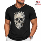 Gothic Floral Skull T-Shirt Dark Academia Halloween Unisex Celebration Apparel