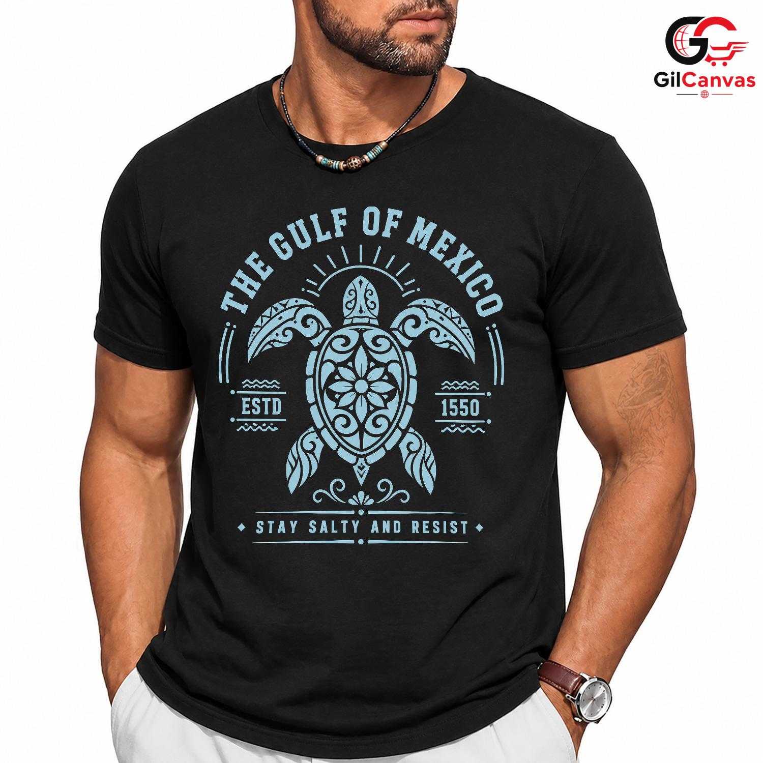 Gulf Of Mexico Turtle T-Shirt Vintage Coastal Beach Unisex Summer Vacation Tee