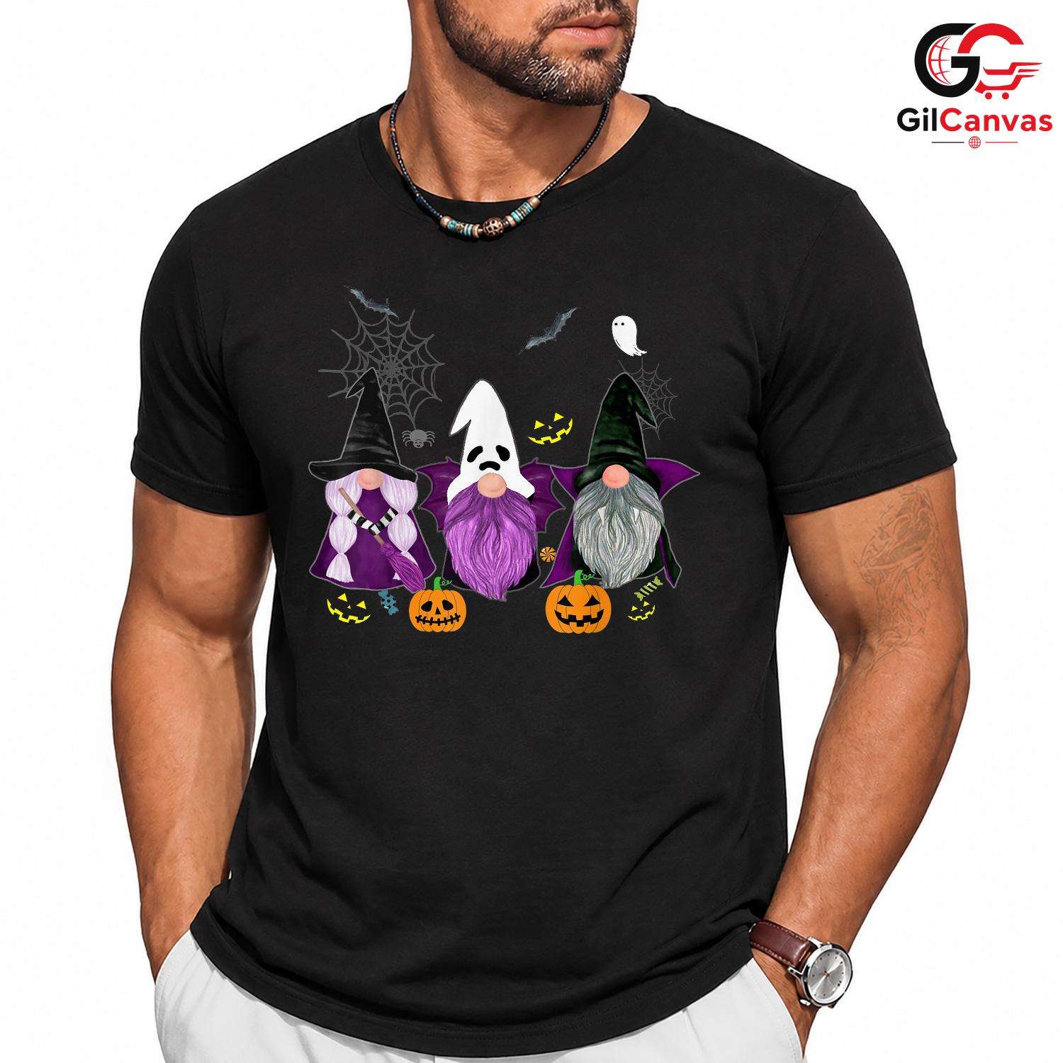 Halloween Gnome Spooky Tee Shirt Unisex Fun Fall Celebration Gift For Kids