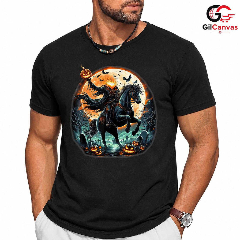 Headless Horseman Fall Tee Shirt Unisex Spooky Halloween Event Gift For Adults