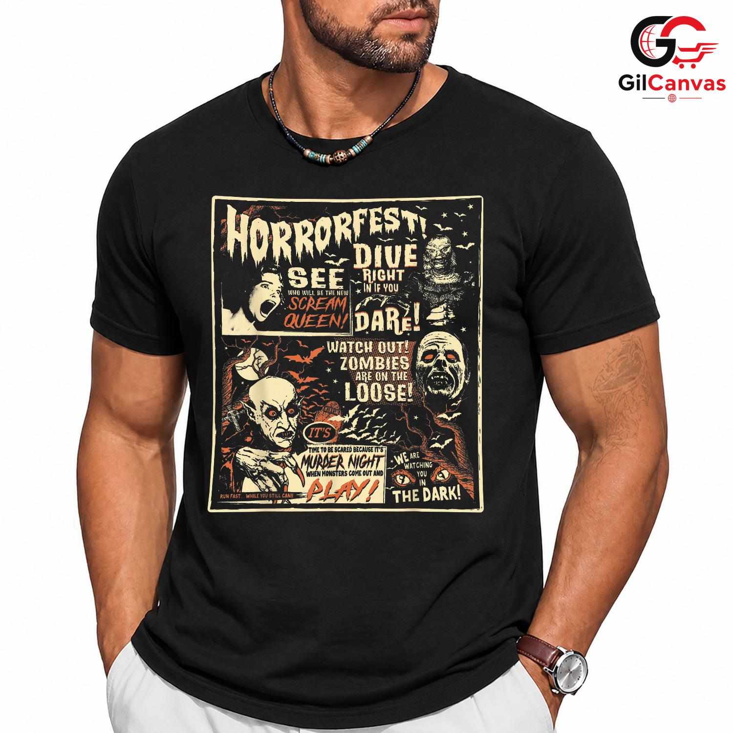 Horrorfest Spooky Event Tee Shirt Unisex Perfect Halloween Gift For Fans Men