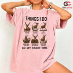 Hunting Spare Time T-Shirt Funny Deer Wildlife Unisex Fathers Day Gift Tee